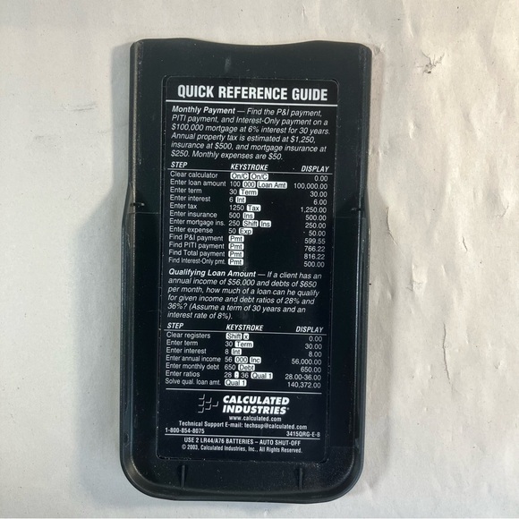 Mortgage Financial Calculator from Calculated Industries Model 3415 - Picture 6 of 10